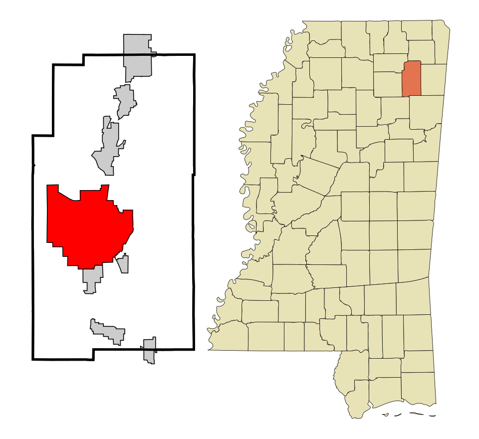 Locator map of Tupelo