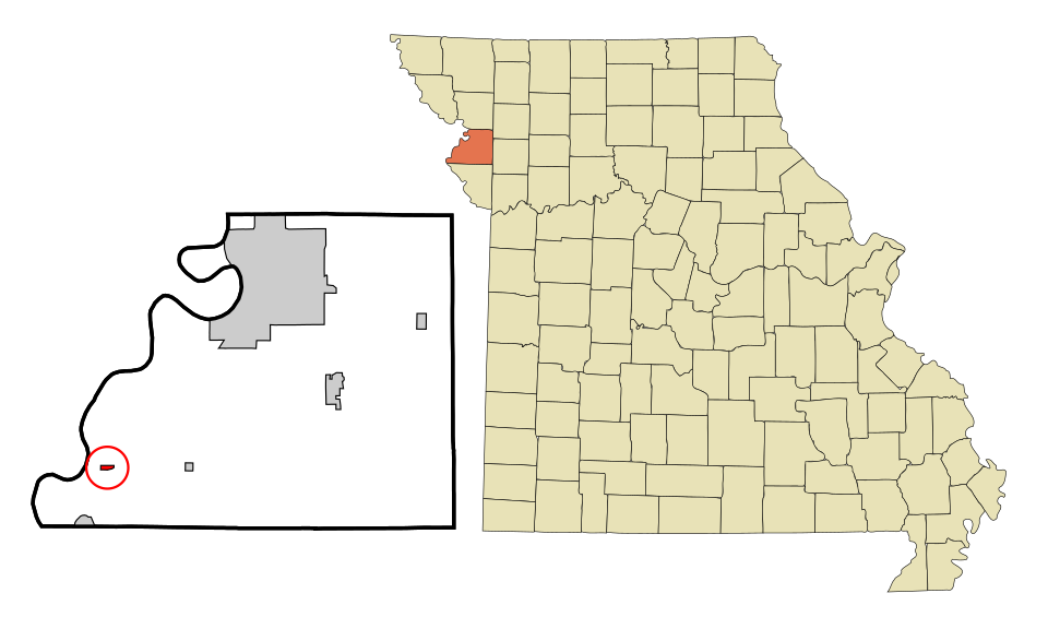 Locator map of Rushville