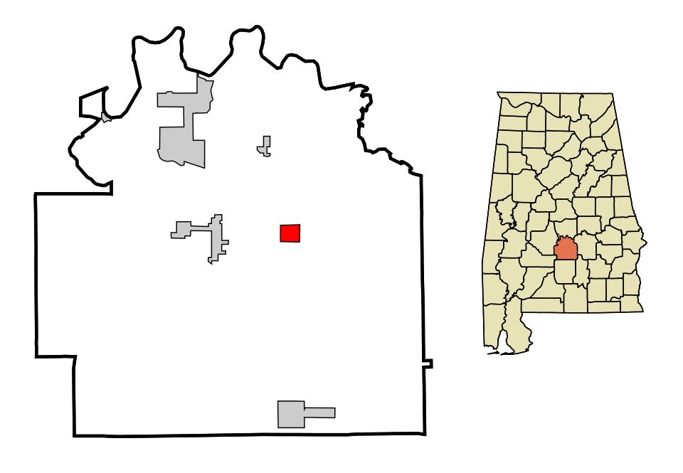 Locator map of Hayneville