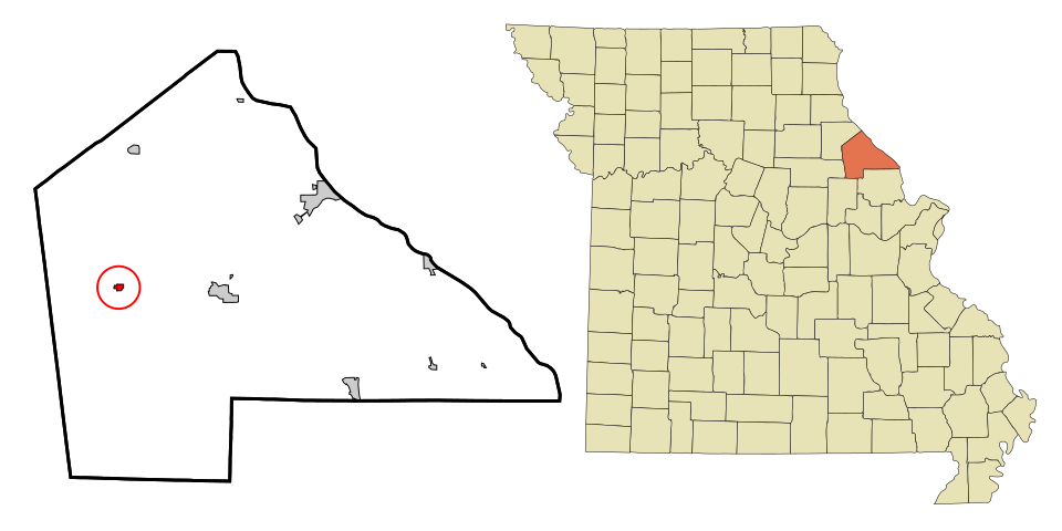 Locator map of Curryville