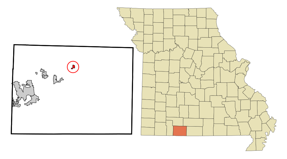 Locator map of Taneyville