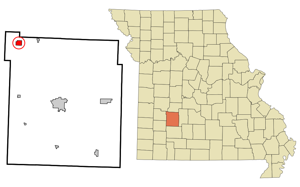 Locator map of Humansville