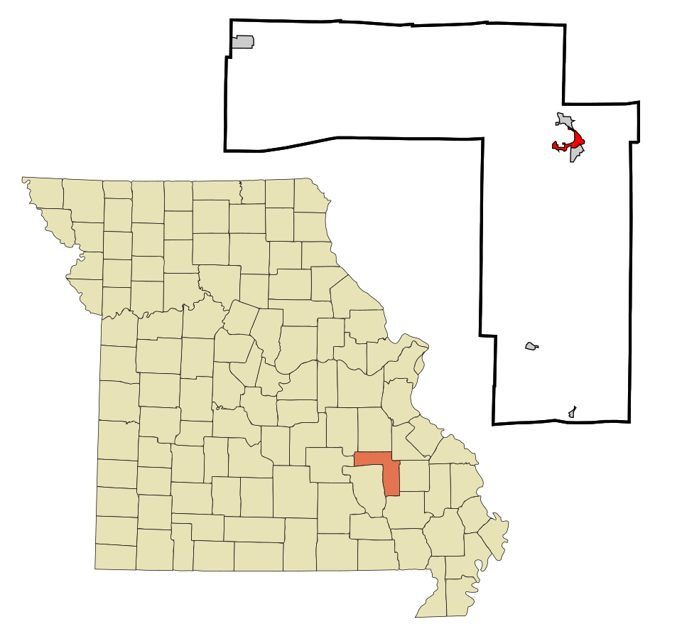 Locator map of Ironton