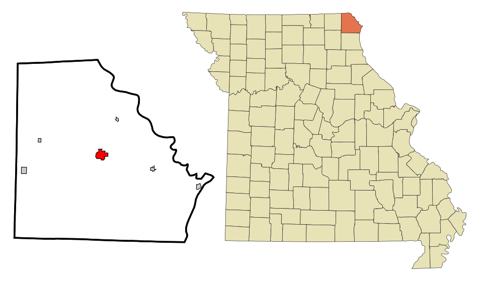 Locator map of Kahoka