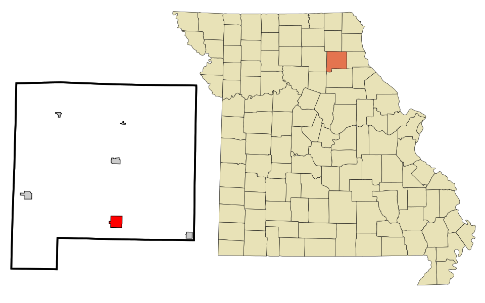 Locator map of Shelbina
