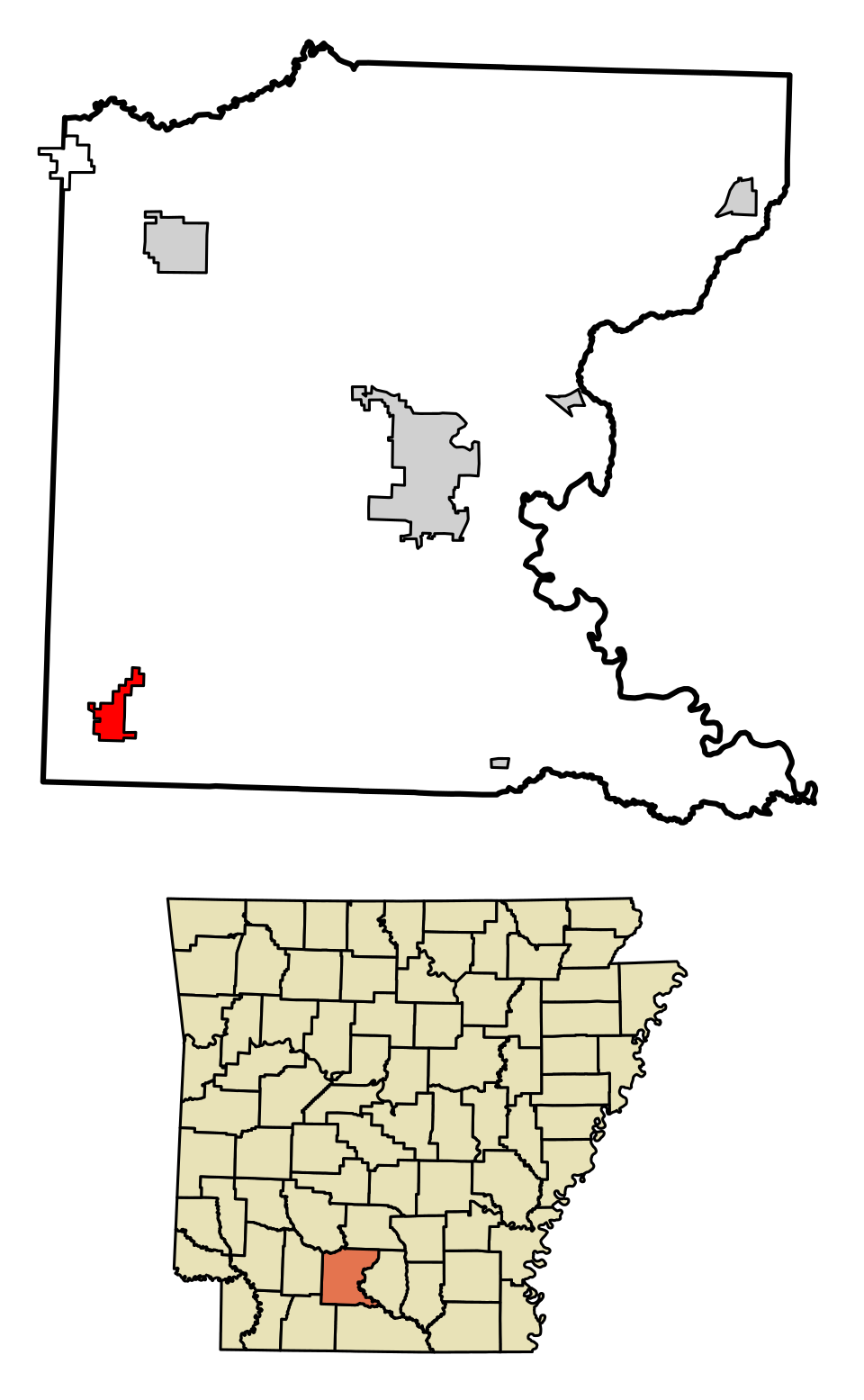 Locator map of Stephens